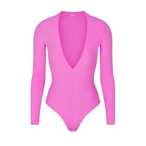 SKIMS fits everybody deep plunge thong bodysuit